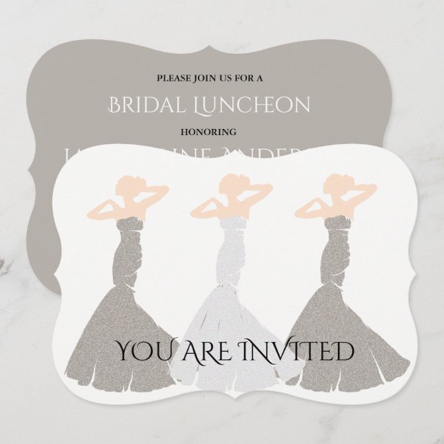 Convite BRIDE CO Silver Champagne Bridesmaid Bridal Party (Frente/Verso)