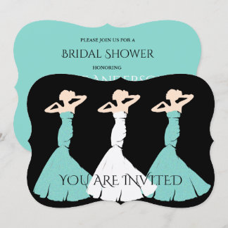 Convite BRIDE & CO Teal Blue Seja o meu partido de noiva d