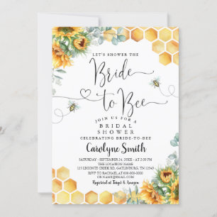 Convite Bride de girassol editável para Chá de panela de a