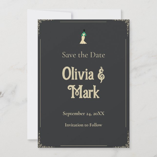 Convite Bride of Frankenstein Save the Date | Gothic (Frente)