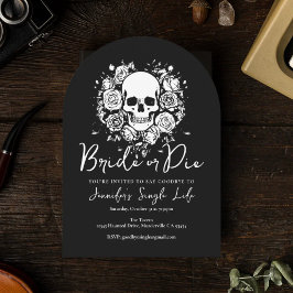 Convite Bride or Die Floral Skull Bachelorette Party