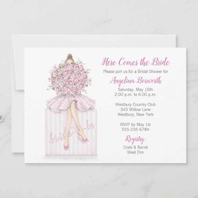 Convite Bride-to-be On Gift Bridal Shower Invitation (Frente)