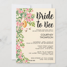 Convite Bride To Bee Watercolor Floral Bridal Shower 