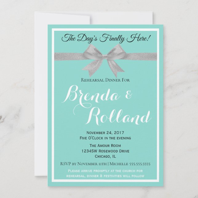 Convite BRIDE Touch Silver Wedding Suite - Festa de ensaio (Verso)