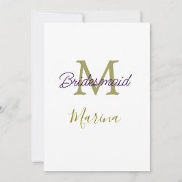 Convite Bride tribe monogram bridal shower simple golden p