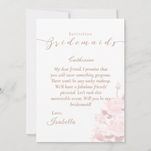 Convite Bridemaids de Rosa Chic Elegante