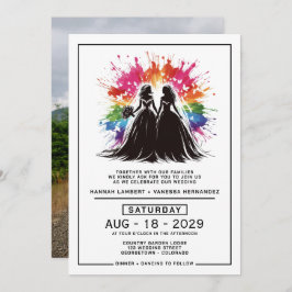 Convite Brides Rainbow Burst Wedding