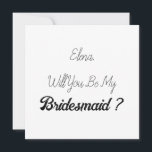 Convite Bridesmaid 2024 Proposta Simples Elegante<br><div class="desc">Cartão simples e legal de madrinha! Você pode mudar o texto e mudar as cores também!</div>