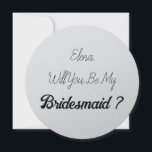 Convite Bridesmaid 2024 Simple Proposal Silver<br><div class="desc">Cartão simples e legal de madrinha! Você pode mudar o texto e mudar as cores também!</div>