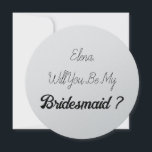 Convite Bridesmaid 2024 Simple Proposal Silver<br><div class="desc">Cartão simples e legal de madrinha! Você pode mudar o texto e mudar as cores também!</div>