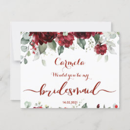 Convite Bridesmaid Ask Card de Casamento de Pênias Vermelh