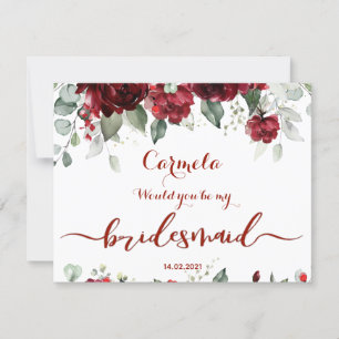 Convite Bridesmaid Ask Card de Casamento de Pênias Vermelh