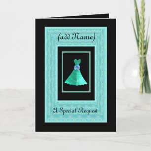 Convite BRIDESMAID Convide TEAL GREEN Vress TURQUOISE Trim