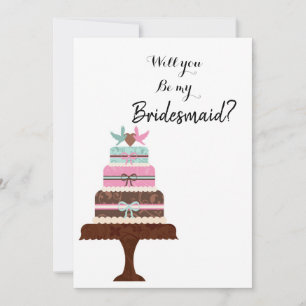 Convite Bridesmaid de Script Simples de Pincel Elegante Mo