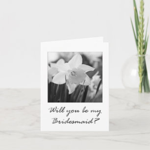 Convite bridesmaid invitation daffodil black & white