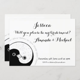 Convite BRIDESMAID INVITE as unidades b/w personalizáveis