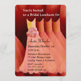 Convite Bridesmaid Luncheon ou Brunch Salmon Dresses V01F