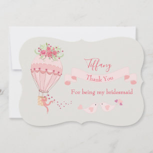 Convite Bridesmaid Obrigado Balão de Ar Quente