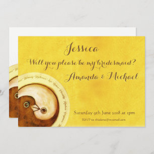 Convite BRIDESMAID Ouro INVITE, unidades personalizáveis