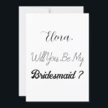 Convite Bridesmaid Proposta Elegante Simples Casamento de<br><div class="desc">Cartão simples e legal de madrinha! Você pode mudar o texto e mudar as cores também!</div>