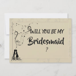 Convite Bridesmaid Romântica Moderna Elegante