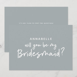 Convite Bridesmaid solicita a tipografia branca moderna da