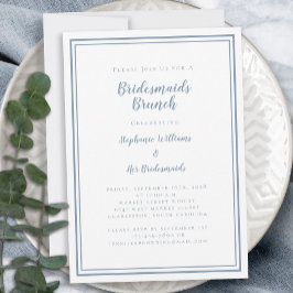 Convite Bridesmaids Brunch Chá de panela Modern Dusty Blue