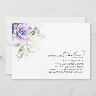 Convite Bridesmaids Luncheon Succult Chá de panela Invi