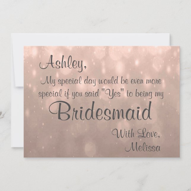 Convite Bridesman | Blush Bokeh (Frente)