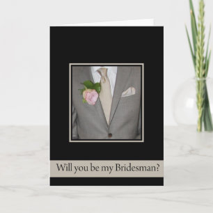 Convite Bridesman solicita Cinza Suit