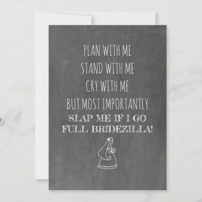 Convite Bridezilla Funny Bridesmaid / Madrinha de casament (Frente)