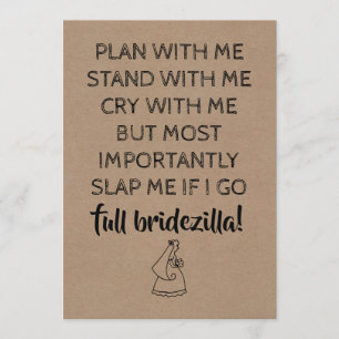 Convite Bridezilla Funny Bridesmaid / Madrinha de casament