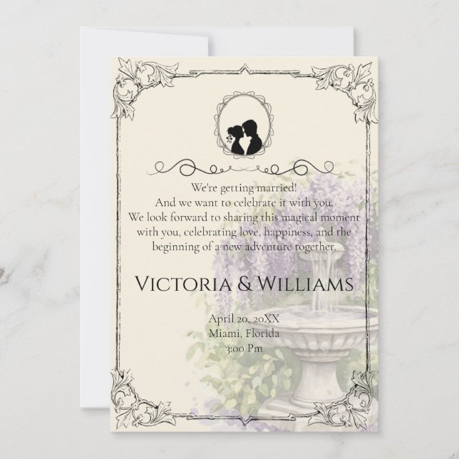 Convite Bridgerton Inspired Regency Society Paper Wedding (Frente)