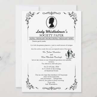 Convite Bridgerton Wedding Invitation – Regency Style  