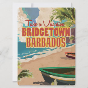 Convite Bridgetown, Poster de Viagens vintage de Barbados