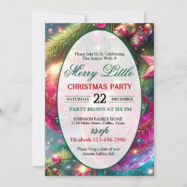 Convite Bright and Colorful Christmas Party Invitation