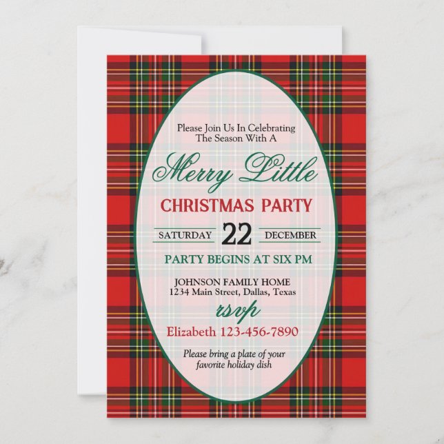 Convite Bright and Colorful Christmas Party Invitation (Frente)