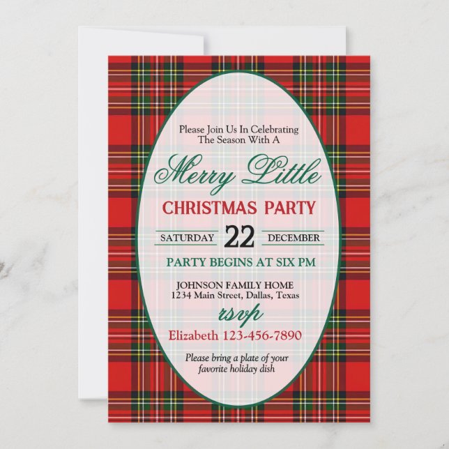 Convite Bright and Colorful Christmas Party Invitation (Frente)