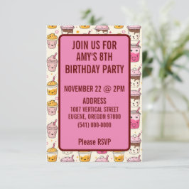 Convite Bright Boba Tea Pattern