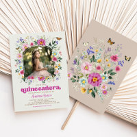 Bright Boho Wildflower Butterfly Partido Quinceañe
