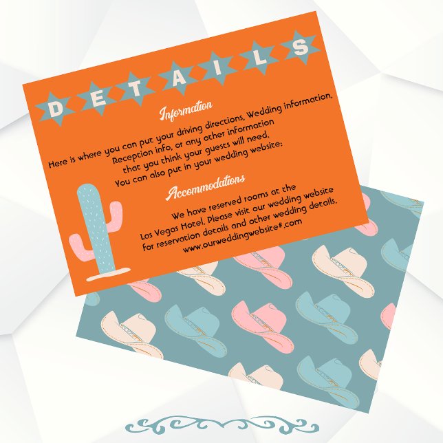 Convite Bright Bold Cowboy Ocidental Informações (Criador carregado)