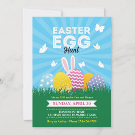 Convite Bright e Colorida Caça ao Ovo de Páscoa