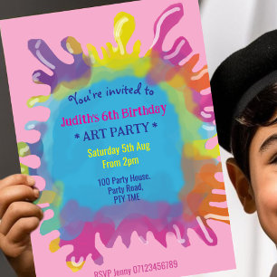 Convite Bright e Colorida fazem festa de arte para criança