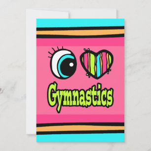 Convite Bright Eye Heart I Love Gymnastics