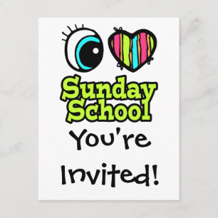 Convite Bright Eye Heart I Love Sunday School