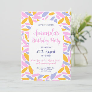 Convite Bright Floral Festivity Birthday