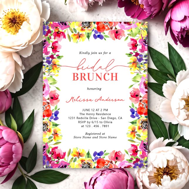 Convite Bright Flowers Bridal Brunch (Criador carregado)
