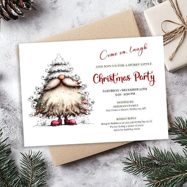 Convite Bright Funny Santa Classic Holiday Celebration  (Bright Funny Santa Classic Holiday Celebration Invite)