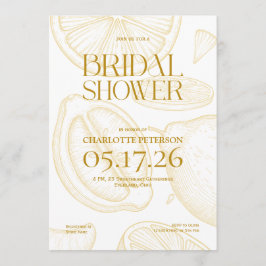 Convite Bright Minimalist Citrus Bridal Shower invite