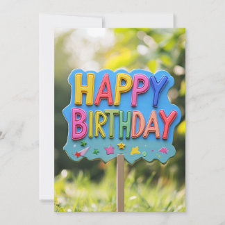 Convite Bright Rainbow Happy Birthday Sinal Aniversário